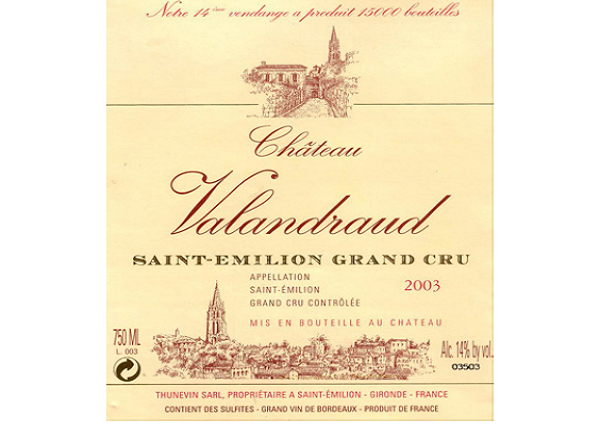 瓦兰德鲁庄园干红葡萄酒 chateau valandraud 750ml