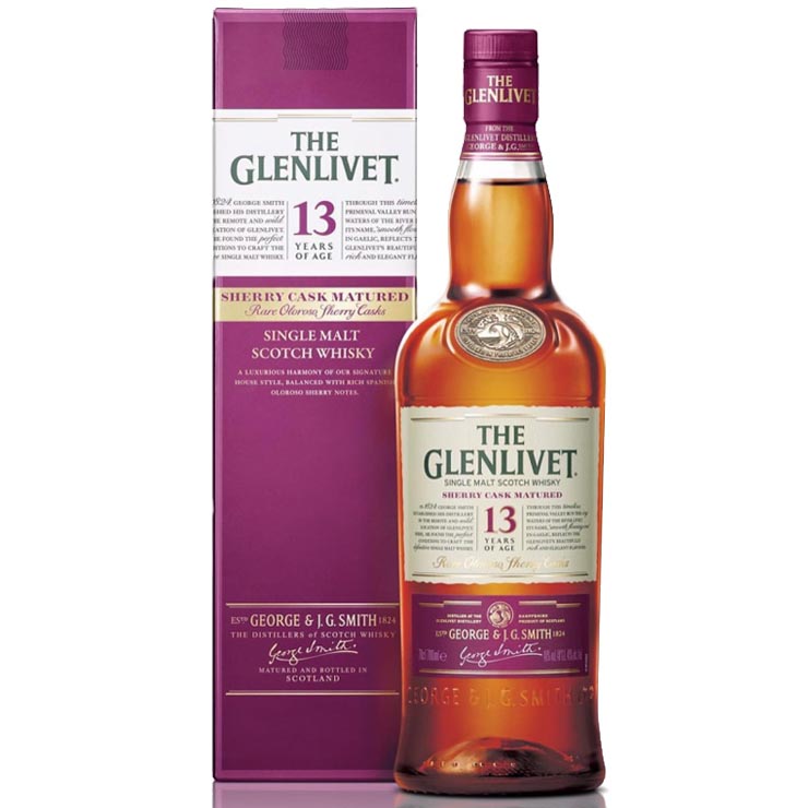 格兰威特13年雪莉桶单一麦芽苏格兰威士忌glenlivet13yearoldsherry