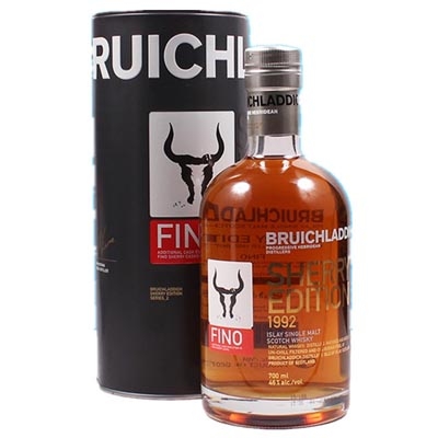 布赫拉迪17年Fino雪莉桶单一麦芽苏格兰威士忌1992版 Bruichladdich Fino Sherry Cask Finish 17 Year Old Single Malt Scotch Whisky 1992 700ml