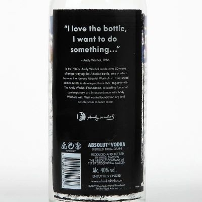 绝对伏特加安迪沃霍尔限量版 Absolut Vodka Andy Warhol 700ml