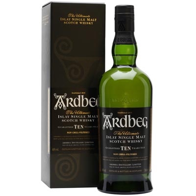 阿德贝哥10年单一麦芽苏格兰威士忌 Ardbeg Guaranteed Ten Years Old Islay Single Malt Scotch Whisky 700ml