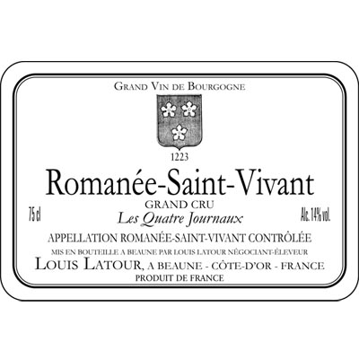 路易斯拉图酒庄罗曼尼圣维旺特级田干红葡萄酒 Louis Latour Romanee-Saint-Vivant Grand Cru Les Quatre Journaux 750ml