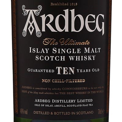 阿德贝哥10年单一麦芽苏格兰威士忌 Ardbeg Guaranteed Ten Years Old Islay Single Malt Scotch Whisky 700ml