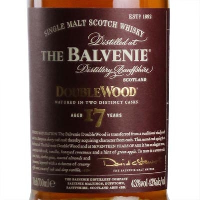 百富17年双桶陈酿单一麦芽苏格兰威士忌 The Balvenie Aged 17 Years Doublewood Single Malt Scotch Whisky 700ml