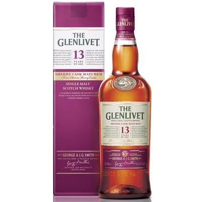 格兰威特13年雪莉桶单一麦芽苏格兰威士忌 Glenlivet 13 Year Old Sherry Cask Single Malt Scotch Whisky 700ml