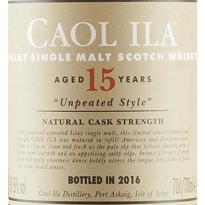 卡尔里拉15年无泥煤原酒单一麦芽苏格兰威士忌 Caol Ila Unpeated Style Natural Cask Strength 15 Year Old Single Malt Scotch Whisky 700ml