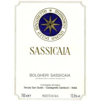 西施佳雅正牌干红葡萄酒 Tenuta San Guido Sassicaia Bolgheri 750ml