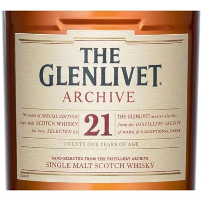 格兰威特21年单一麦芽苏格兰威士忌 Glenlivet 21 Years of Age Archive Single Malt Scotch Whisky 700ml