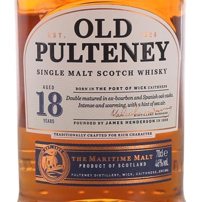 富特尼18年单一麦芽苏格兰威士忌 Old Pulteney 18 Year Old Single Malt Scotch Whisky 700ml