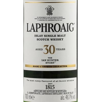 拉弗格30年伊恩·亨特之传第一章单一麦芽苏格兰威士忌 Laphroaig 30 Year Old The Ian Hunter Story Book 1: Unique Character Islay Single Malt Scotch Whisky 700ml