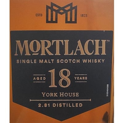 【限时特惠】慕赫18年单一麦芽苏格兰威士忌 Mortlach 18 Years Old York House Single Malt Scotch Whisky 750ml