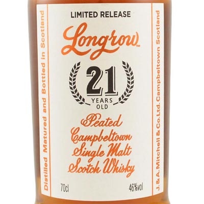 朗格罗21年单一麦芽威士忌 Longrow 21 Year Old Campbeltown Single Malt Scotch Whisky 700ml