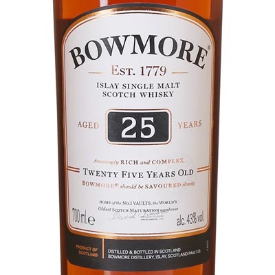 波摩25年单一麦芽苏格兰威士忌 Bowmore 25 Year Old Single Malt Scotch Whisky 700ml