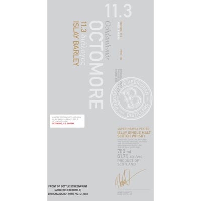 布赫拉迪泥煤怪兽11.3版单一麦芽苏格兰威士忌 Bruichladdich Octomore Edition 11.3 Aged 5 Years Single Malt Scotch Whisky 700ml