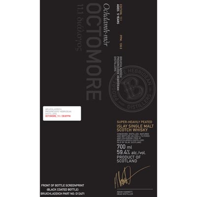 布赫拉迪泥煤怪兽11.1版单一麦芽苏格兰威士忌 Bruichladdich Octomore Edition 11.1 Aged 5 Years Single Malt Scotch Whisky 700ml