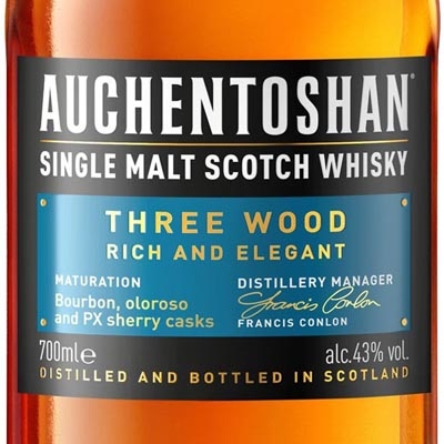 欧肯特轩三桶单一麦芽苏格兰威士忌 Auchentoshan Three Wood Single Malt Scotch Whisky 700ml（新旧包装随机发货）