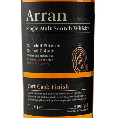 艾伦波特桶单一麦芽苏格兰威士忌 Arran The Port Cask Finish Single Malt Scotch Whisky 700ml（新旧包装随机发货）