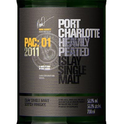 布赫拉迪波夏PAC:01单一麦芽苏格兰威士忌 Bruichladdich Port Charlotte PAC:01 2011 Heavily Peated Single Malt Scotch Whisky 700ml