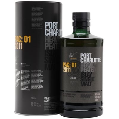 布赫拉迪波夏PAC:01单一麦芽苏格兰威士忌 Bruichladdich Port Charlotte PAC:01 2011 Heavily Peated Single Malt Scotch Whisky 700ml