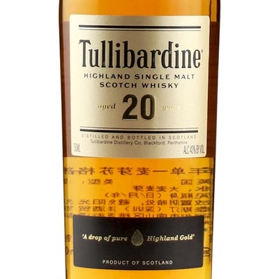 图里巴丁20年单一麦芽苏格兰威士忌 Tullibardine 20 Year Old Highland Single Malt Scotch Whisky 700ml