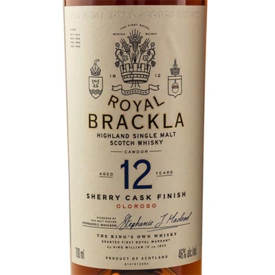 皇家布莱克拉12年雪莉桶单一麦芽苏格兰威士忌 Royal Brackla 12 Year Old Sherry Cask Finish Highland Single Malt Scotch Whisky 700ml